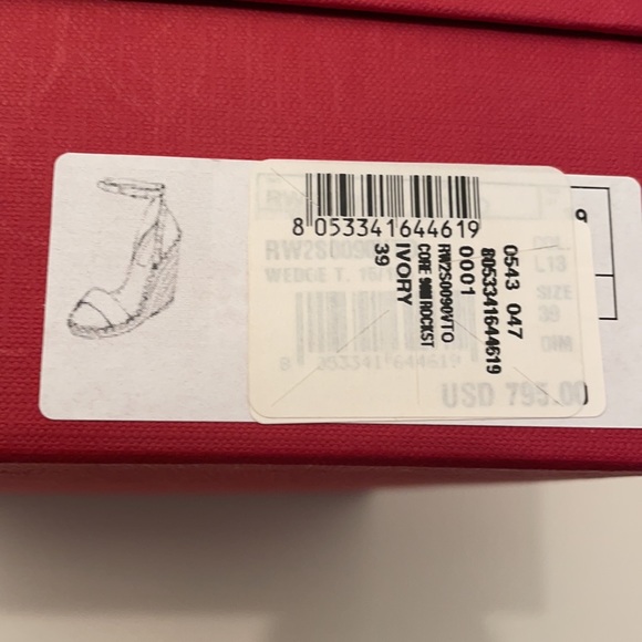 Valentino Rockstud Wedges Sandals Ivory Size 9 - Picture 8 of 14